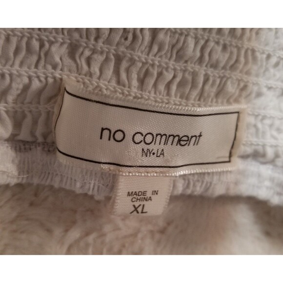 No Comment Top Women's XL White Front Tie Boho Off Shoulder - Picture 6 of 9